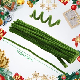 WOPPLXY 1500 Pieces Pipe Cleaners Chenille Stems, 12 Inch Craft Supplies Bulk for DIY Art and Craft Projects Creative Gift Wrapping Party Decorations (Green)