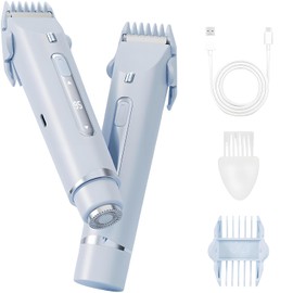 Recortadora Electrica Bikini Mujer Con Luces Auxiliares y LCD HD,Depiladora Facial Mujer 2 en 1 Sin Dolor IPL, Afeitadora Electrica Mujer de Doble Cabezal Portátil,para Axilas y Zonas Intimas
