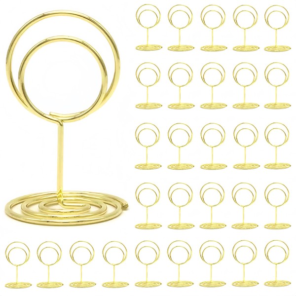 30Pcs Table Number Holders,Wire Place Card Holder Table Sign Holder