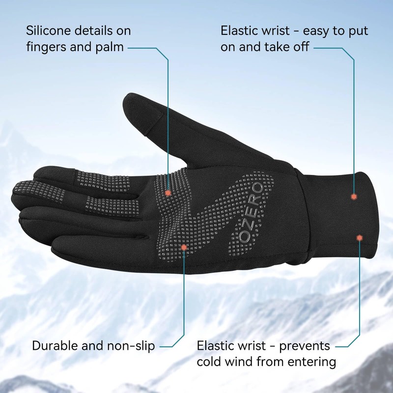 OZERO Winter Warm Gloves for Men: Cold Weather Lightweight Touchscreen