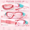 Kids Swim Goggles with Earplugs – Anti-Fog Waterproof Large Frame