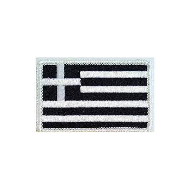 Greece Tactical Flag Black & White Iron-on Patch MC Emblem
