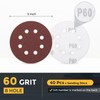 HARFINGTON 40 Pcs 5 Inch Sanding Disc 8 Hole 60