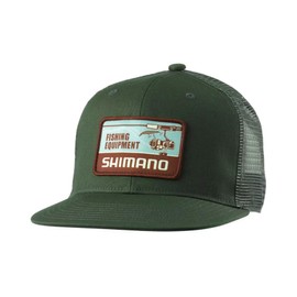 Shimano CA-067Y Graphic Flat Mesh Cap, Green, M
