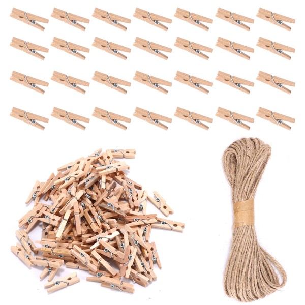 100 Pcs Mini Wooden Pegs, 2.5 cm Small Mini Pegs