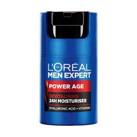 NEW L'Oréal Men Expert Power Age Moisturiser, Hydrating & Revitalising Hyaluronic Acid Moisturiser for Men, designed for Ageing, Dry & Dull Skin 50ml