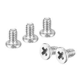uxcell M1.6-0.35 x 2mm 20Pcs Flat Round Head Screws 304 Stainless Steel Phillips Drive Machine Screws Hardware Fastener for Furniture Connection