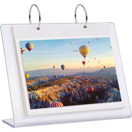 4x6 Desktop Acrylic Photo Album Clear Flip Frame Scrapbook Album Clear Slant Back Acrylic Sign Holder, Frames Desktop Display Holder, Photo Clip 34 Shows Photography