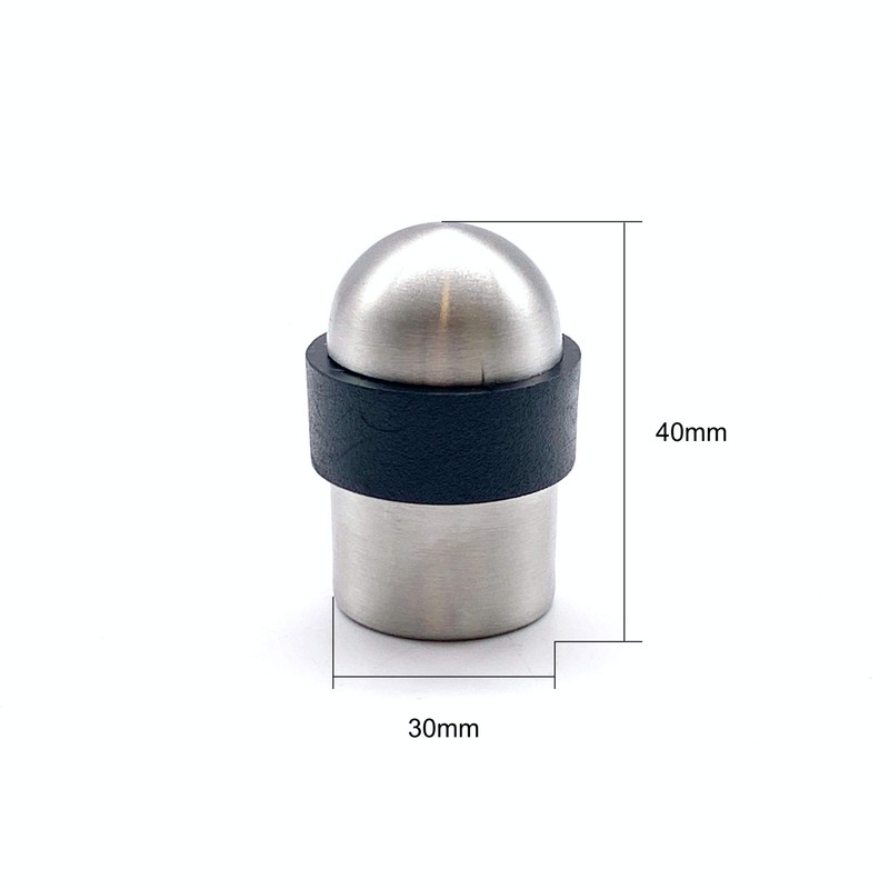 Door Stop Floor Mounted Concealed Fixing Dome Top Satin Stainless