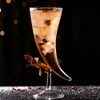 Creative Glass Horn-Shaped Goblet Glasses for Cocktails, Set of 2,