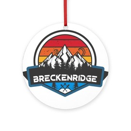CafePress Breckenridge Ski Resort Breckenridge Colorado Round 4" MDF Holiday Ornament