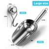 Stainless Steel Ice Scoop for Freezer with Magnetic Hook -