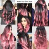 12 PCS Pink Hair Extensions Clips for Kids&Girls, Curly Pink
