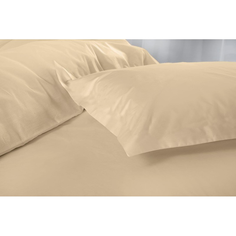 Microfibre Duvet Cover Set, Ultra Soft Bedding, 100% Polyester (Latte,