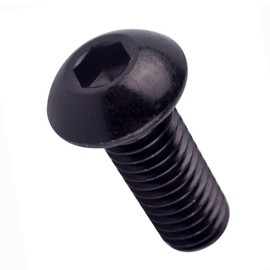 VAMUOEFL 8-32 x 3/4" Button Head Socket Cap Bolts Screws (1/4" to 2" Available), 304 Stainless Steel 18-8, Black Exterior Finish, Allen Hex Drive, Fully Thread, 30Pcs