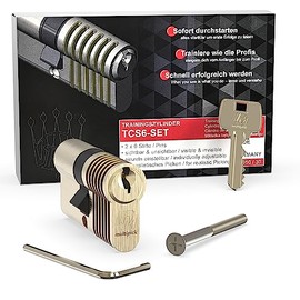 MULTIPICK Trainingszylinder Lockpicking Set - [Made in Germany] Lock Picking Tool - variables 6-Stift EU Übungsschloss - Schloss knacken - Ditrichsett & Trainingsschloss für Profis und Anfänger
