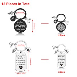 12PCS Vet Tech Appreciation Keychain Veterinary Technician Thank You Gift Appreciation Gifts for Veterinary Tech Nurse Assistant Coworker Animal Rescue Vet Student Friends Graduation Birthday Gift