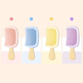 Soft Macaron Pastel Portable Mini Hair Brush SN. Pastel Comb Pink 6ea