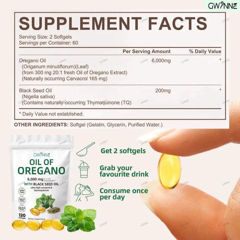 Gwynne Micro Ingredients Aceite De Organo Cpsulas Oil Of Oregano