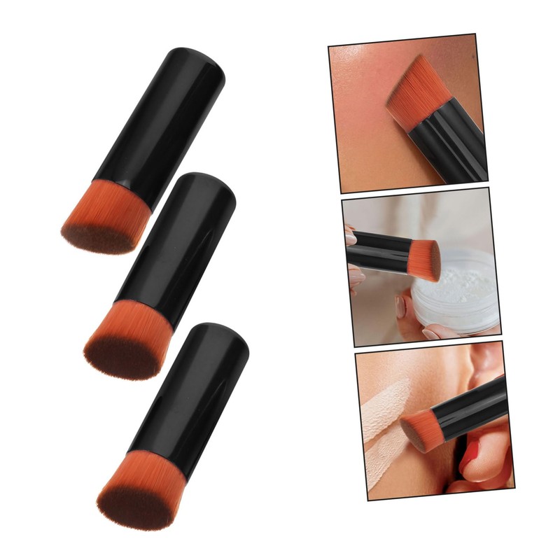 Baluue 3pcs Portable Powder Brushes Soft Blush Foundation Applicators for