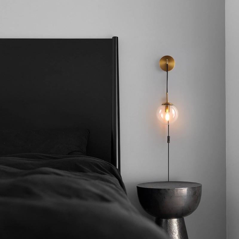 KUZZULL Wall Sconces Set of Two Plug in Wall Sconces