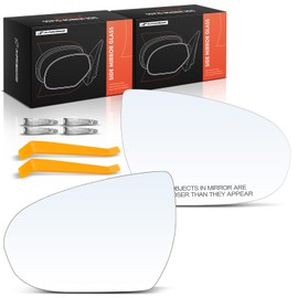 A-Premium 2Pcs Driver & Passenger Side Heated Mirror Glass with Backing Plate Compatible with Hyundai Tucson 2016-2021 - Exterior Side View Flat & Convex Mirror