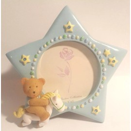 Fashion Craft Blue Baby Photo Frame w/ Teddy Bear  (1) - Party Supplies