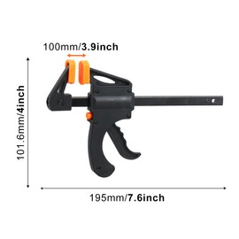 6 Pcs Quick Grip Clamps, 4 Inch F Wood-Clamps Ratchet Bar-Clamp, Jaws Ratchet Bar Clamp,One Handed Quick Release-Clamp Tool Set for Woodwork & Craft, DIY Clamping
