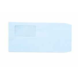 Envelope 075125 Length 3 with Window, Halftone, Hot Melt, Blue, 100 Pieces, Window Included, Length 3, Rectangular No. 3, Fixed Inner Envelope with Tape, One-touch Window, Pastel Color, Document Shipping, Office