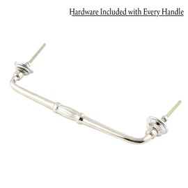 IndianShelf 1 Pack Glass Mustard Drawer Pulls T Bar Vintage Kitchen Cabinet Handles Silver Hardware 4" Hole to Hole Dresser Door Handle -BH-305-GFK-111