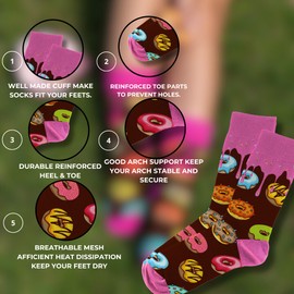 MOJA LDN Premium Funky Bamboo Socks - Soft and Stylish Bamboo Donut Socks - Eco Friendly and Durable Women Socks - Anti Sweat Bamboo Funny Socks