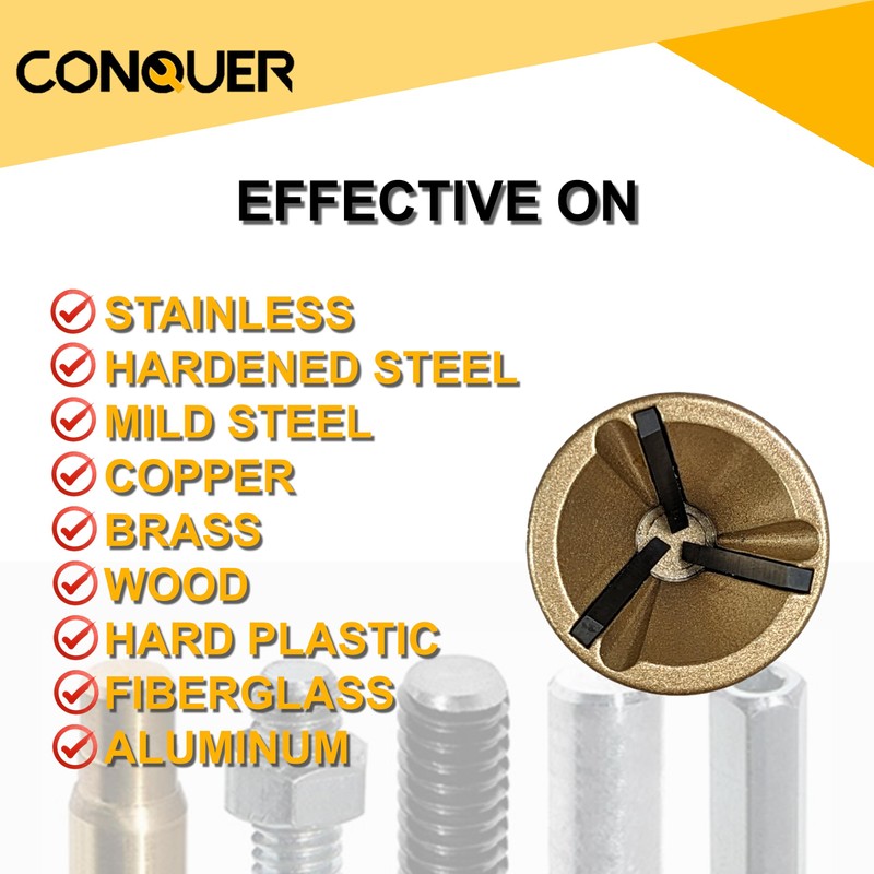 CONQUER TOOLS Deburring External Chamfer Tool, PREMIUM TUNGSTEN Blade, Deburring