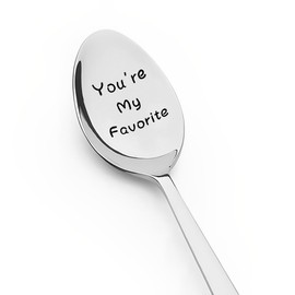 Anniversary Wedding Gifts for Husband Wife Christmas Birthday Gifts for Boyfriend Girlfriend Valentines Day Gifts for Fiancee Fiance You're My Favorite Spoon Coffee Tea Lovers Spoon Gift