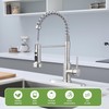 Brushed Nickel Pull Out Kitchen Faucet, Single Handle High Arc