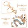 LIFKOME Dragon Year Keyring Rhinestone Pendant with Tassel Stylish Dragon