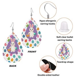 Easter Earrings Faux Leather Earrings Teardrop Dangle Leaf Earrings For Women