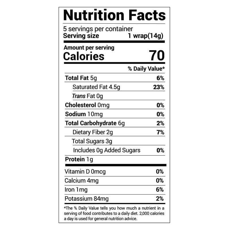 NUCO Certified ORGANIC Paleo Gluten Free Vegan Coconut Wraps, 5