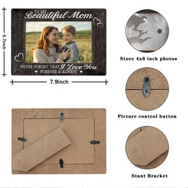 TO MY Beautiful Mom, Mom Picture Frame, Wood Picture Frame for Mom, Mother's Day Gift, Christmas birthday gift for Mother, Christmas, Thanksgiving, Frame Desk Picture Frames for Home