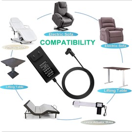 Electric Recliner Power Supply, Suitable for Lifting Chairs, Recliner Sofas, 29V 2A Wall Plug-in tilt Adjuster Power AC/DC Power Supply, Compatible with Most Models FS2900-2000 ZB-H290020A-C ZBPOWER