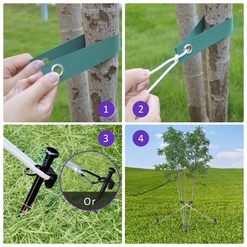 Tree Stake Kit, Heavy Duty Steel 11.8 Inch Steel Tree