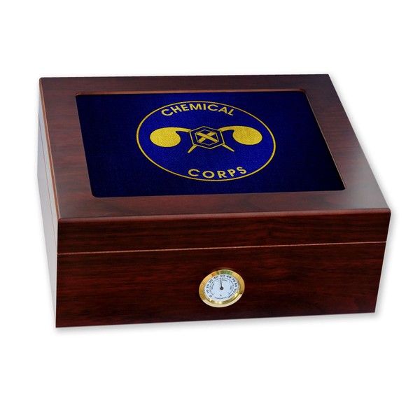 ExpressItBest Premium Desktop Humidor - Glass Top -US Army Chemical
