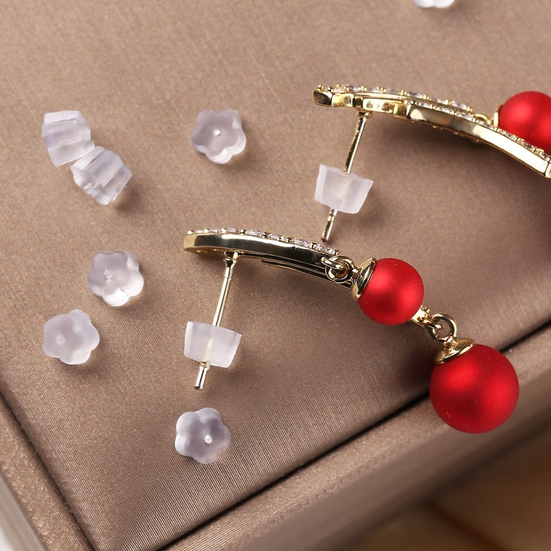 Rubber Earring Backs Soft Clear Earring Backings for Studs Hypoallergenic