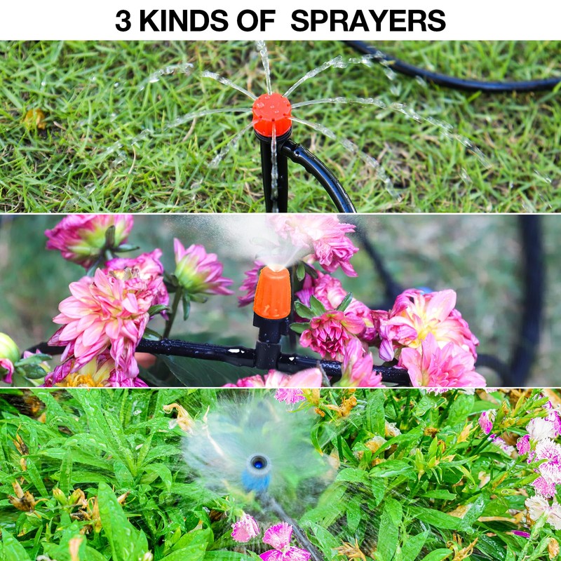 MIXC 226FT Greenhouse Micro Drip Irrigation Kit, Automatic Patio Plant