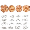 Voittozege 20 Pcs Wooden Brain Teaser Puzzles Set Small Puzzle
