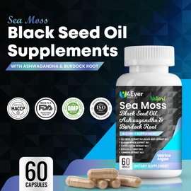 Sea Moss, Black Seed Oil, Ashwagandha, Turmeric, Bladderwrack, Burdock, Vitamin C, Vitamin D3 with Elderberry, Manuka, Dandelion, Yellow Dock, Iodine, Chlorophyll, and Apple Cider Vinegar