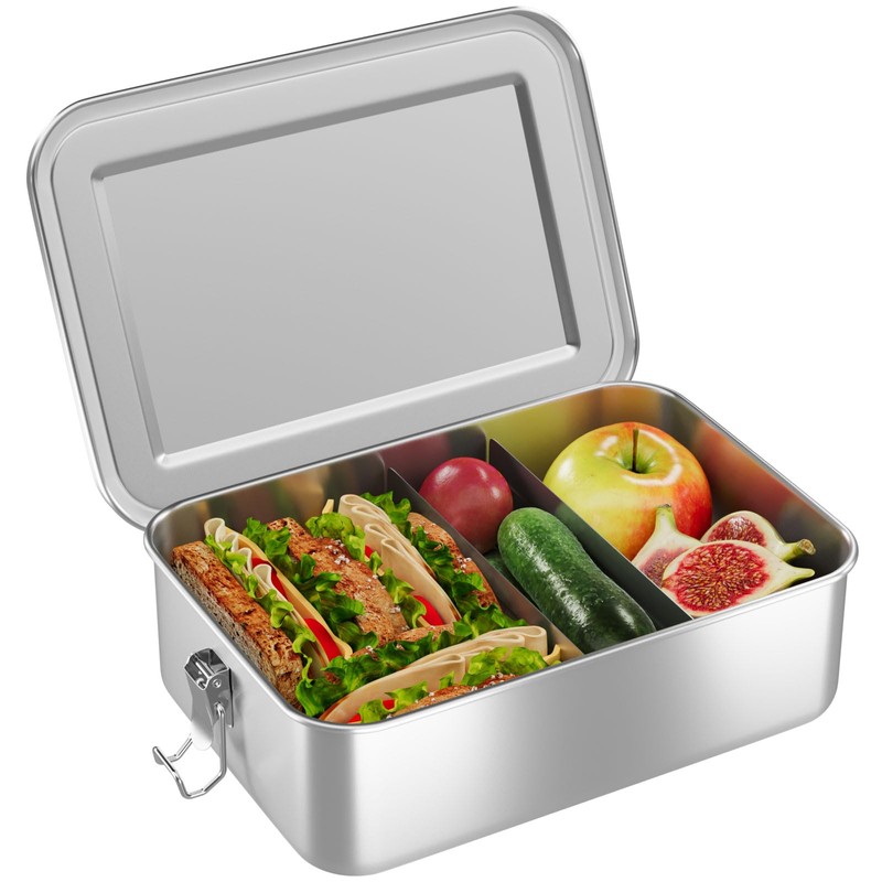 WELLGRO Stainless Steel Square Containers - 550 ml 850 ml