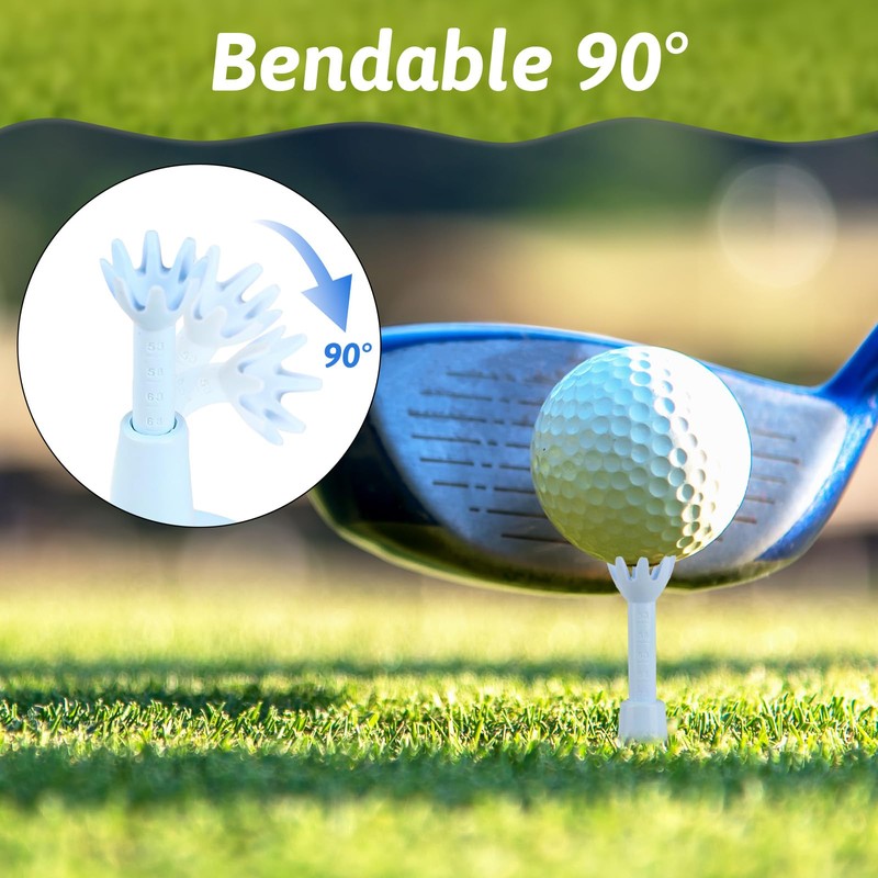 TIANXUAN 3 Pcs Golf Tees Height Adjustable Reusable Rubber Golf