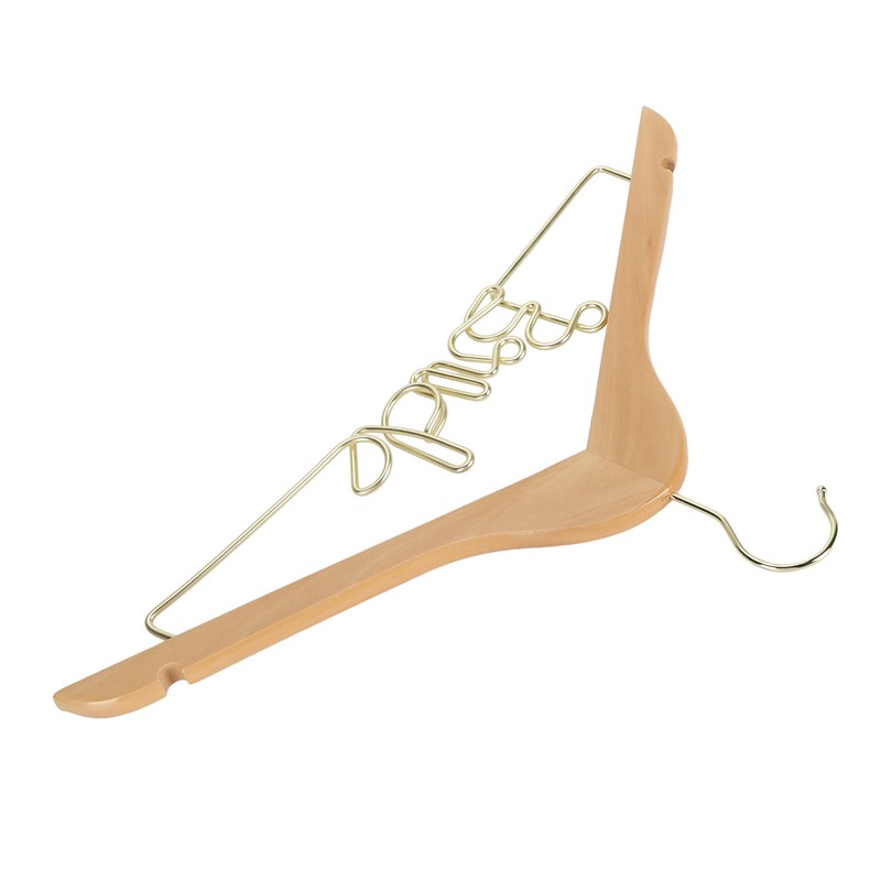 Wedding Hanger Anti Slip Wooden Clothes Hanger Iron Clothing Hanger