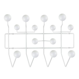 SHISEDECO Classic Hang it All Coat Rack, Mid Century Modern Wall Mounted Coat Hooks with Painted Solid Wooden Balls(Multi Colors Available) (White)