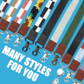 YAVVOZH Lanyard for Keys, Soft Key Lanyard for Women, Neck Keychain Lanyard for Id Badges Phone, Plaid Orange